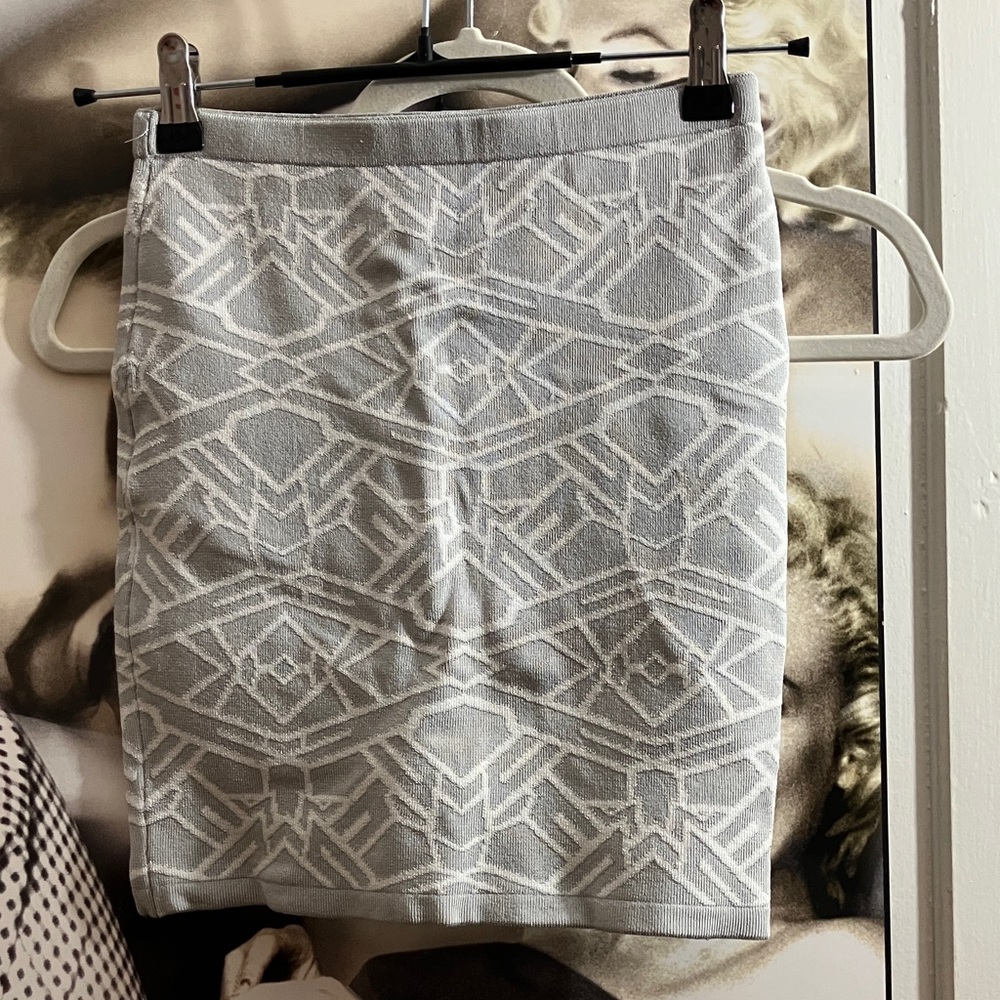 Armani Exchange Gray Geometric Pencil Skirt